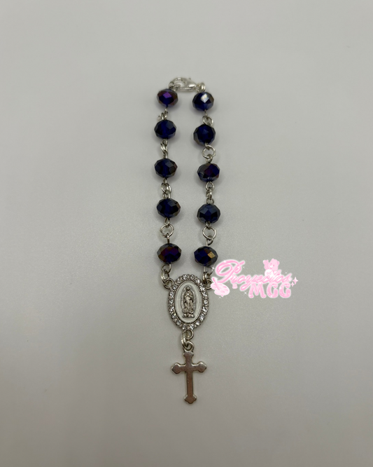 Silver Car Rosario - Dark Blue