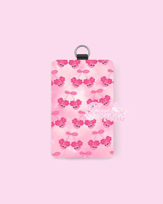 Pink SadGirl Cherry ID Badge Holder