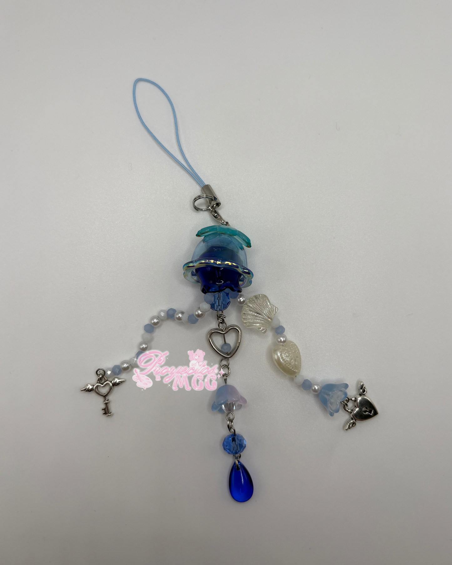 Jellyfish Blue Phone Charm