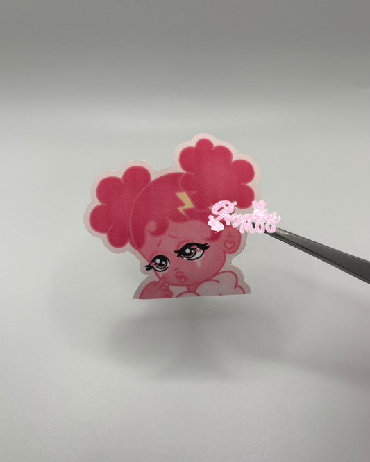 Pink SadGirl Peeker Sticker