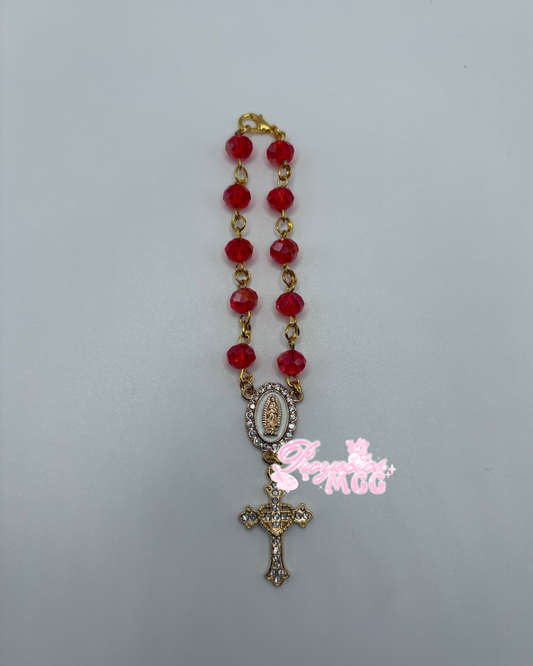 Gold Car Rosario - Red