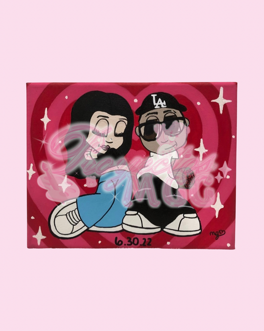 Cartoon Couple Art Print 8.5 x 11 in.