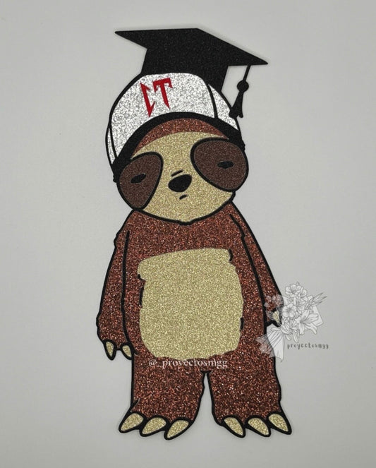 CT Sloth Grad Bouquet Topper