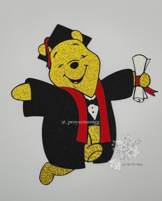 Pooh Bear Grad Bouquet Topper