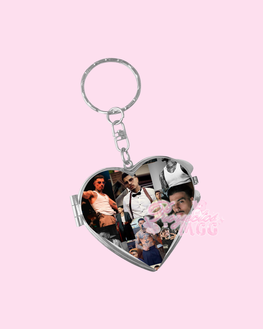 Rauw Alejandro Collage Heart Compact Mirror Keychain