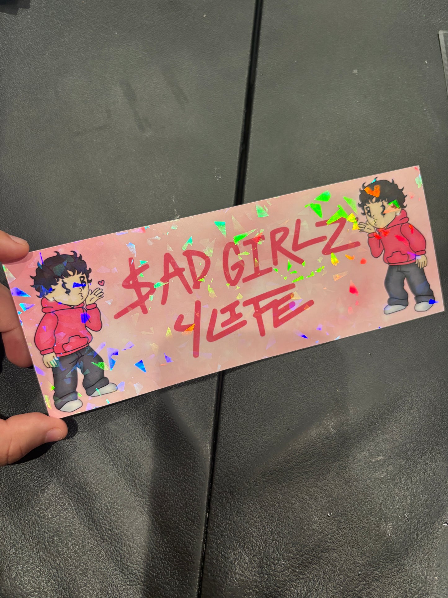 Pink SadBoy “SG4L” Holo Car Bumper Decal