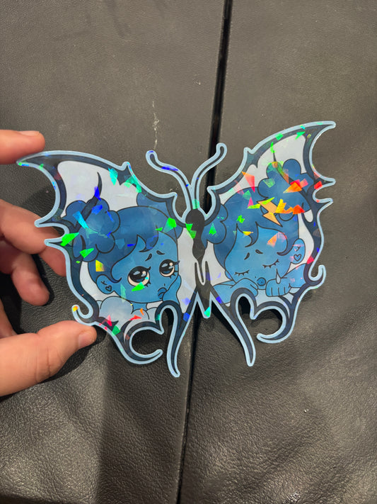 SadGirl Butterfly Holo Car Decal