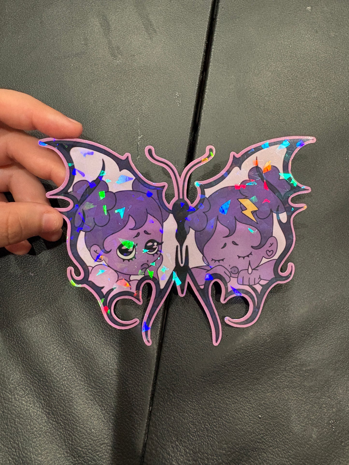 Purple SadGirl Butterfly Car Decal