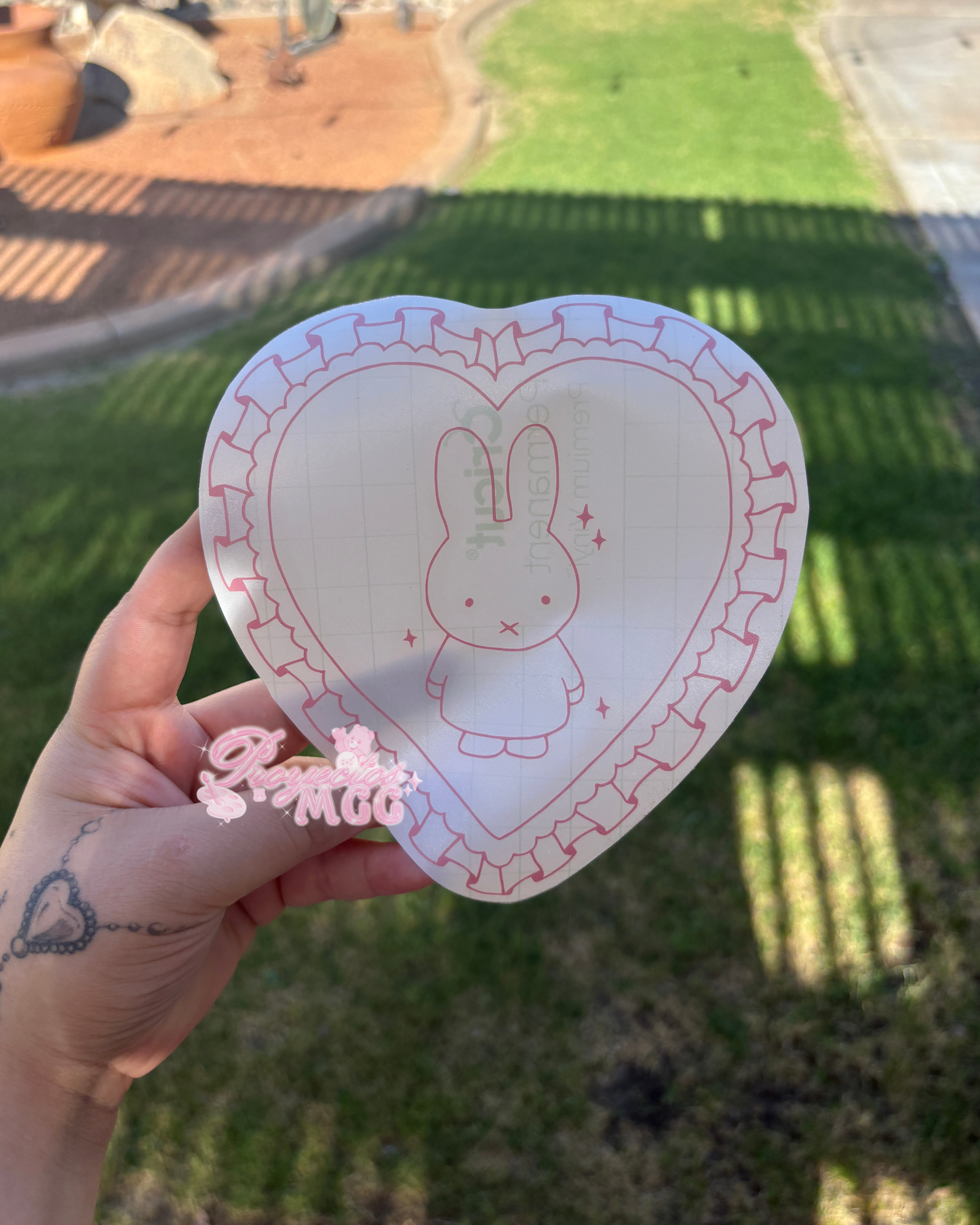 Coquette Heart Rabbit Vinyl Car Decal