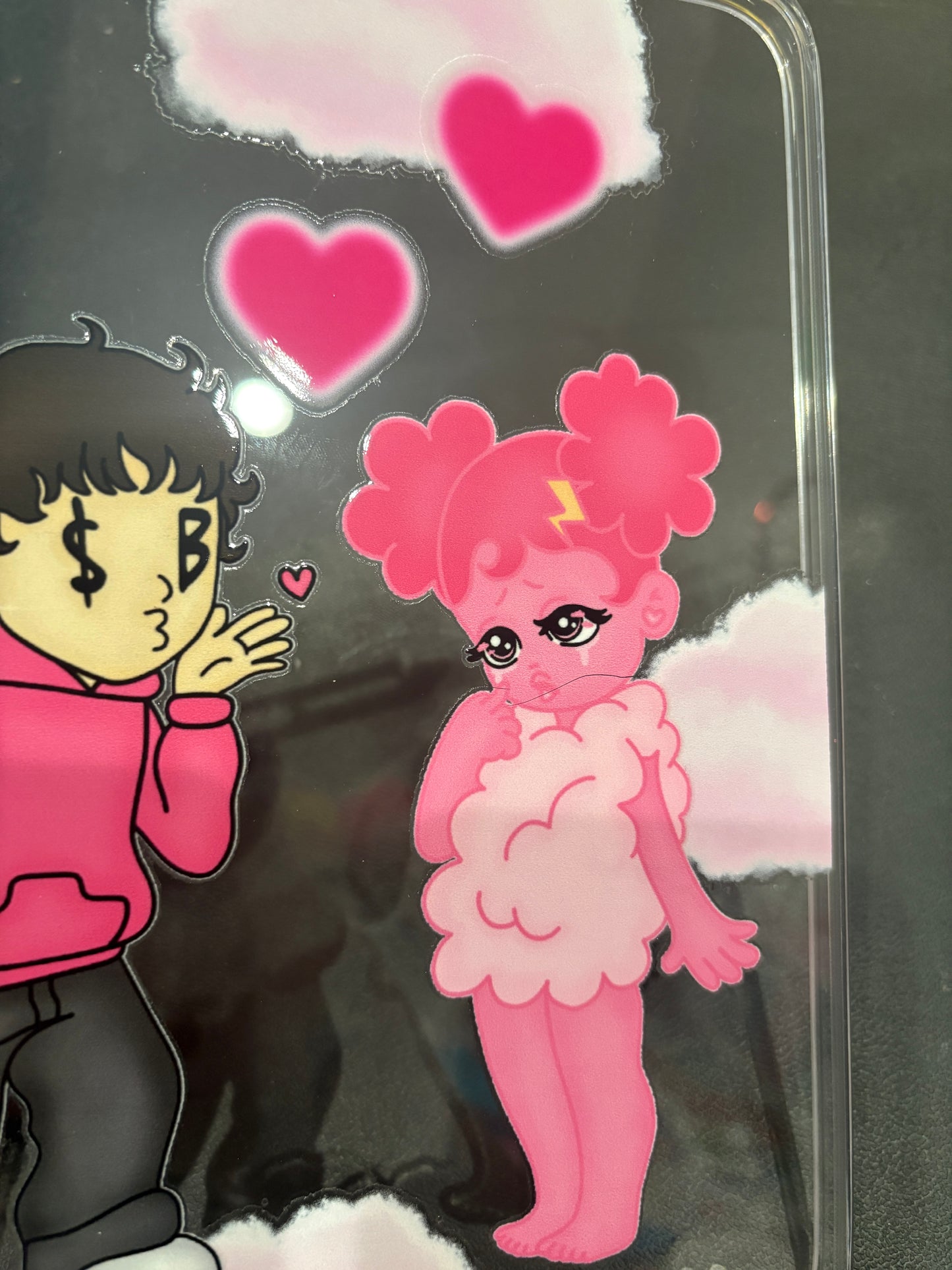 Pink SadBoy & SadGirl Clear Ipad Case *discounted*