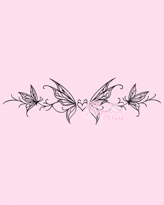 Butterfly Tramp Stamp Vinyl Car Decal