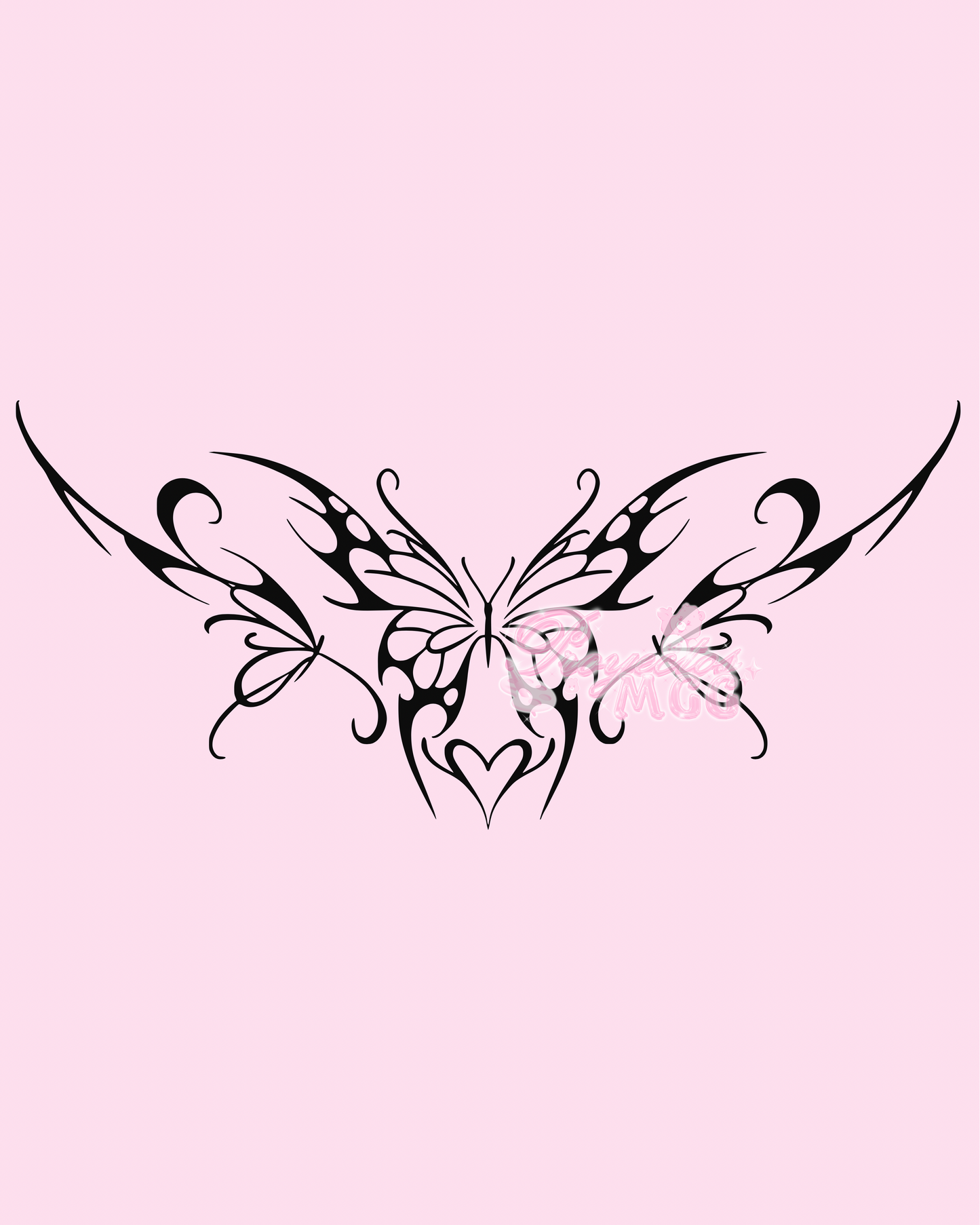 Butterfly Heart Tramp Stamp Vinyl Car Decal