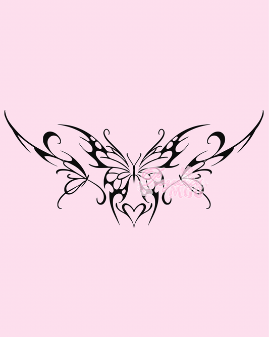 Butterfly Heart Tramp Stamp Vinyl Car Decal