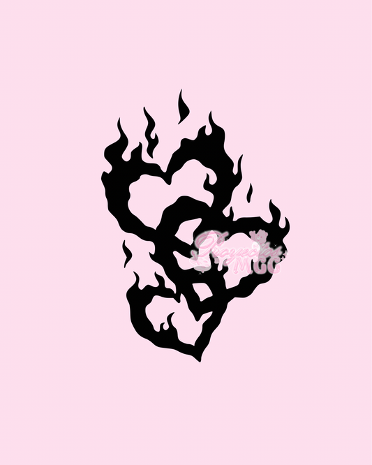 Three Heart Flames Vinyl Car Decal