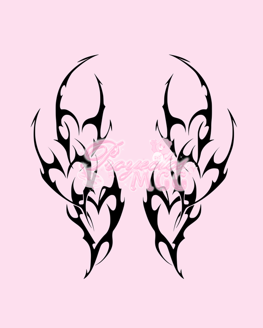 Heart Flames Pair Vinyl Car Decal