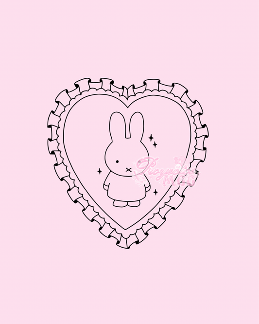 Coquette Heart Rabbit Vinyl Car Decal
