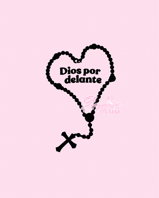 Dios Por Delante Rosario Vinyl Car Decal
