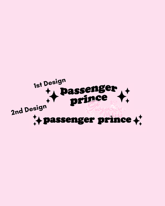 Passenger Prince Vinyl Car Mirror Decal