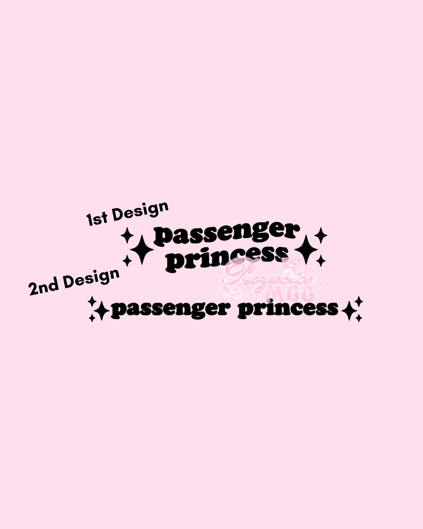 Passenger Princess Vinyl Car Mirror Decal