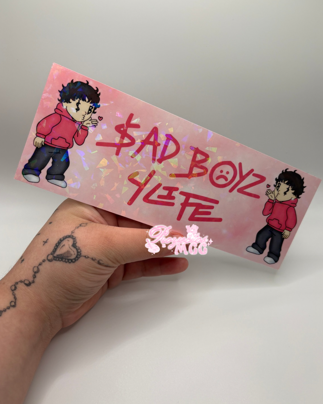Pink SadBoy “SB4L” Bumper Car Decal