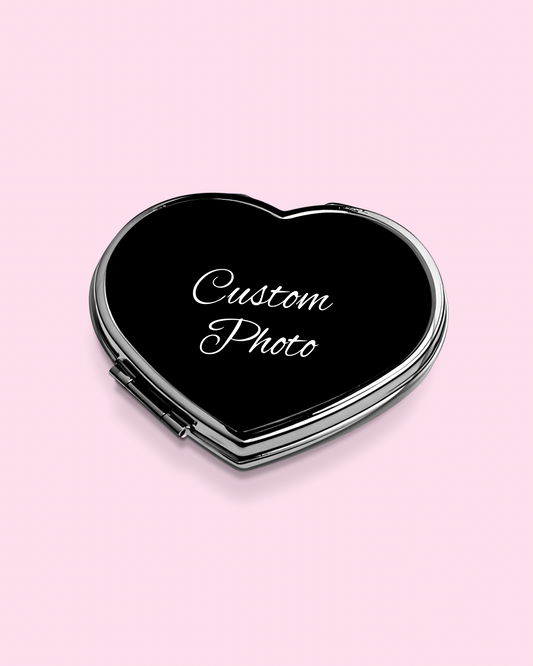 Custom Photo Heart Compact Mirror