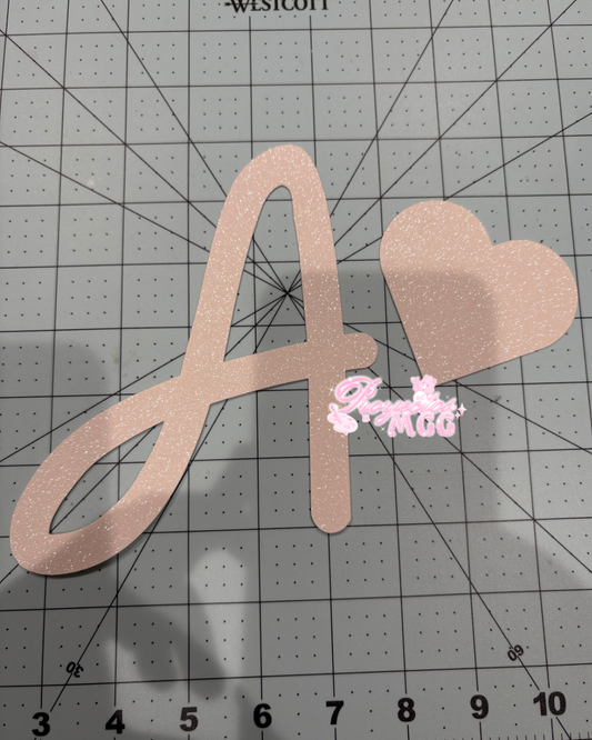 Baby Breath Base Custom Letter w Heart