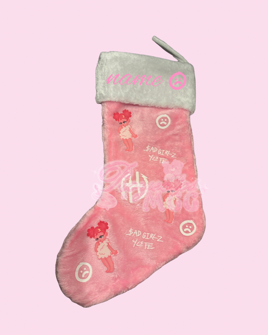 Pink SadGirl 4 Life Christmas Stocking