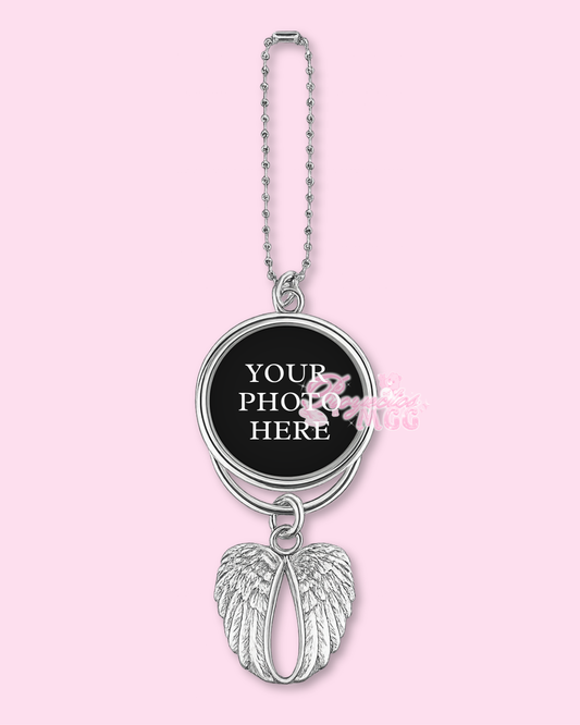 Custom Photo Angel Wing Car Charm