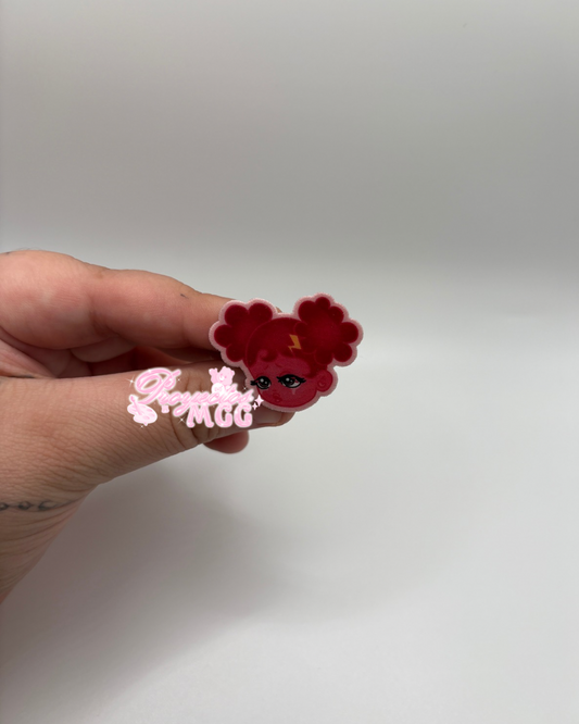 Pink SadGirl Face Croc Charm