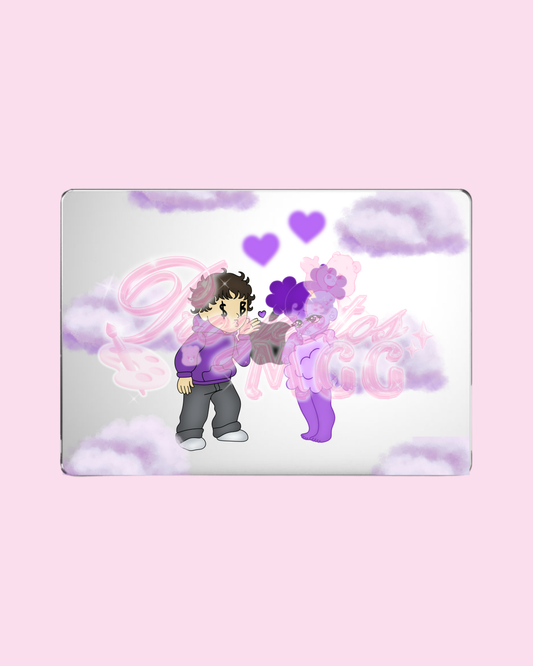 Purple SadBoy & SadGirl Clear Laptop Case
