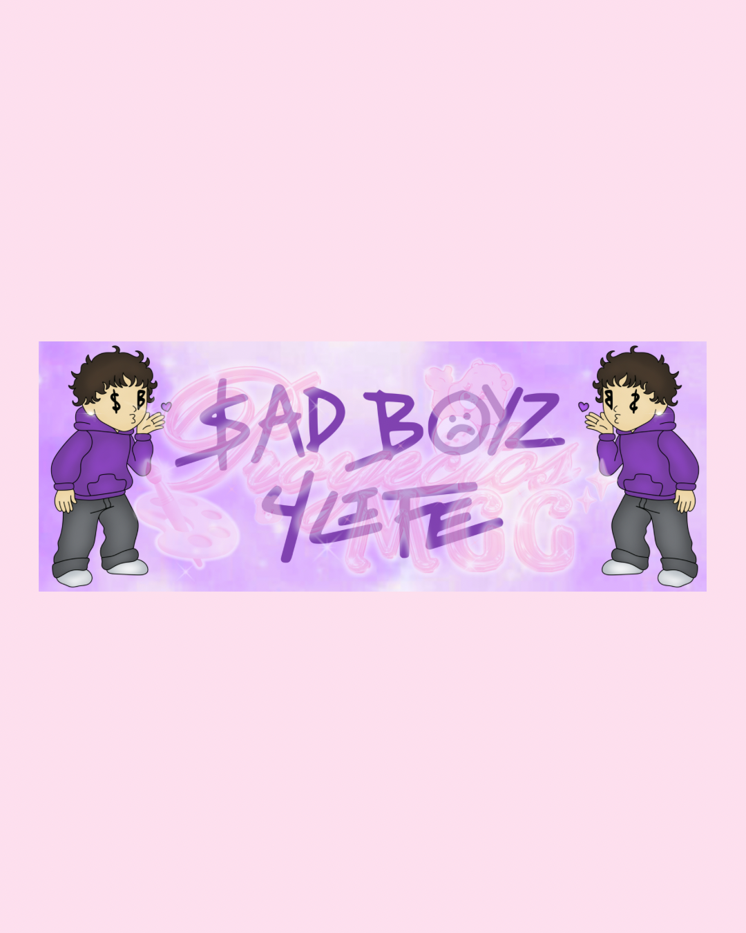 Purple SadBoy “SB4L” Bumper Car Decal