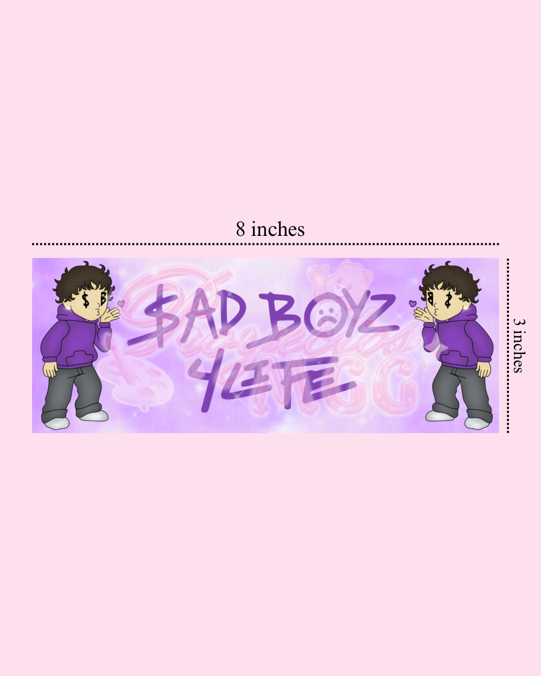 Purple SadBoy “SB4L” Bumper Car Decal
