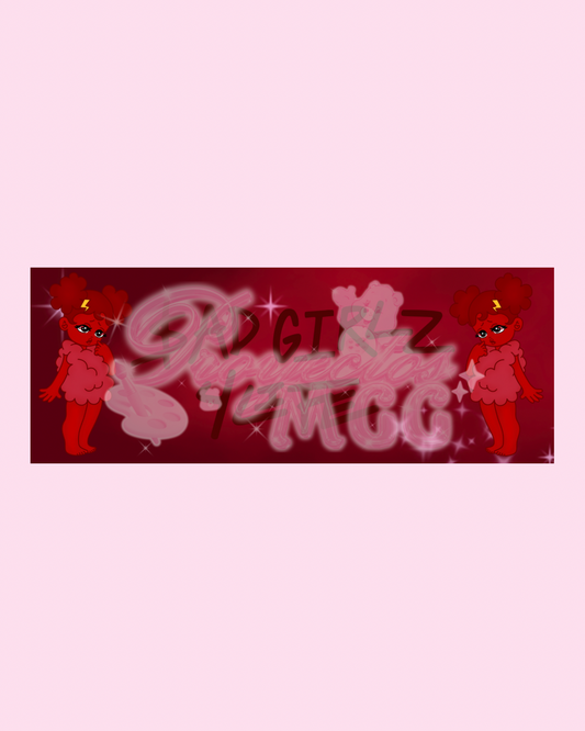 Red SadGirl “SG4L” Bumper Car Decal