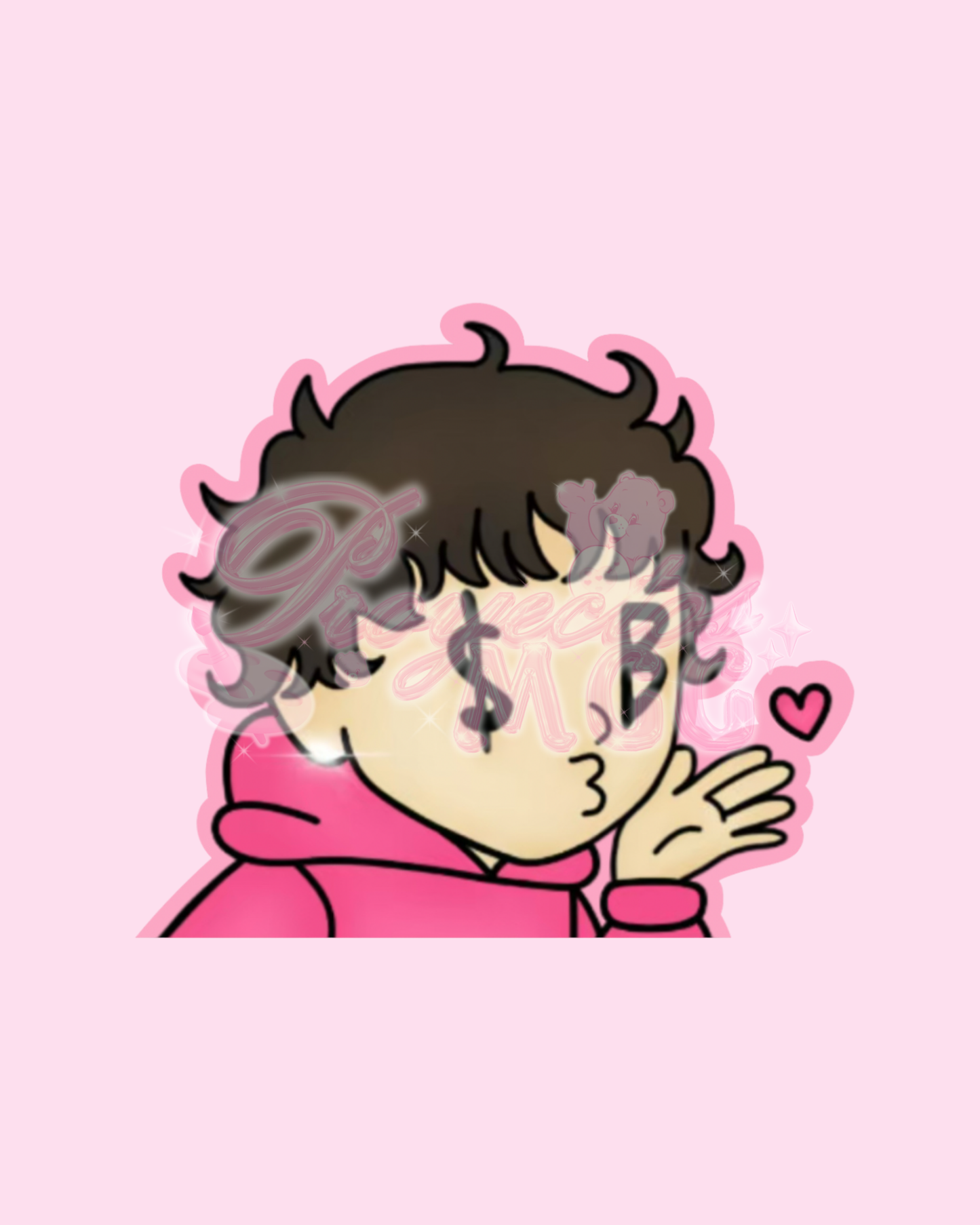 Pink SadBoy Peeker Car Decal