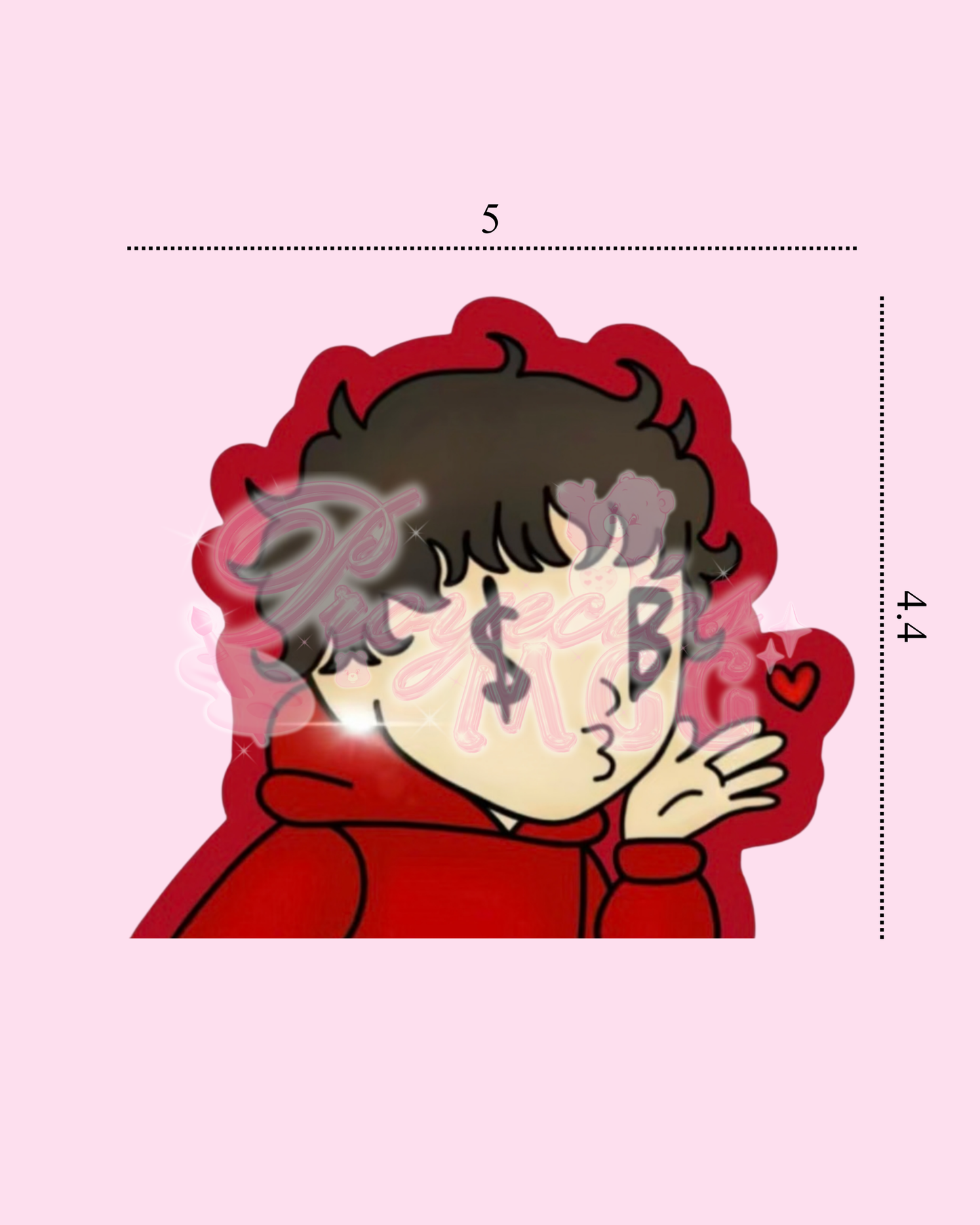 Red SadBoy Peeker Car Decal