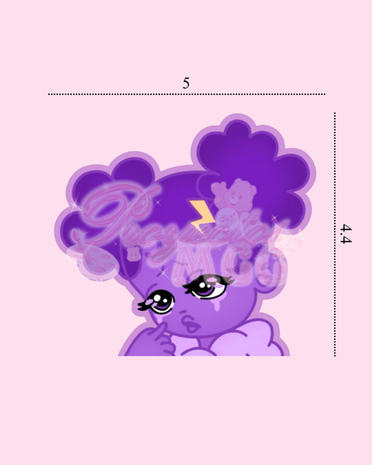 Purple SadGirl Peeker Car Decal