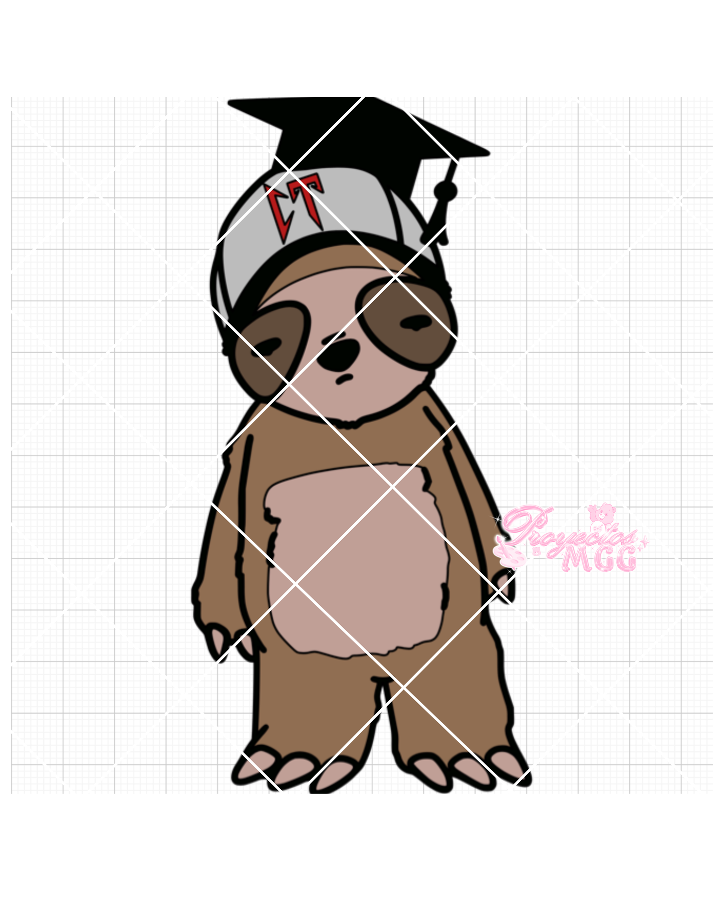 CT Sloth Grad SVG Digital File