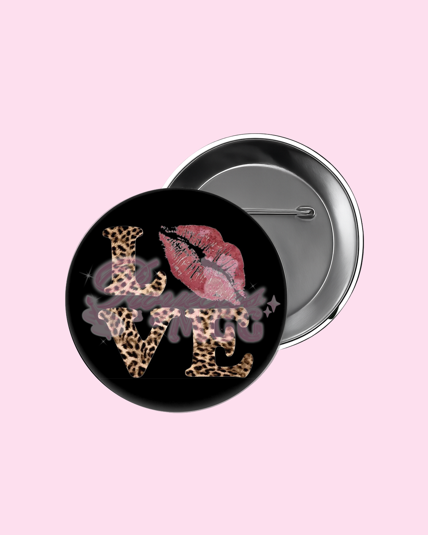 Love Leopard Kiss Badge Pin