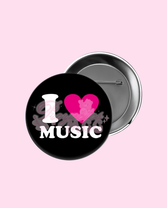 “ I ♥ Music ” Badge Pin
