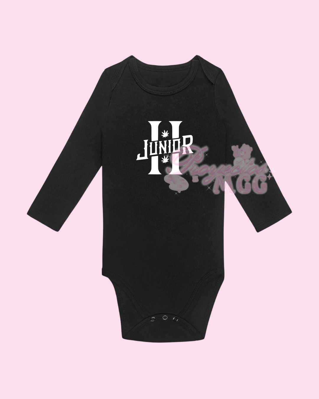 Junior H Long Sleeve Black Onesie