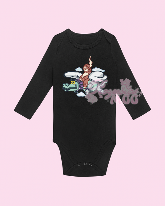 Nata X Junior Long Sleeve Black Onesie
