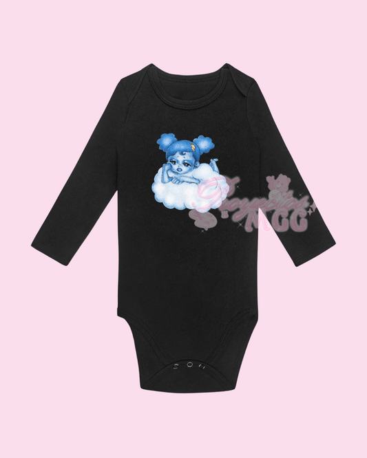 SadGirl Cloud Long Sleeve Black Onesie