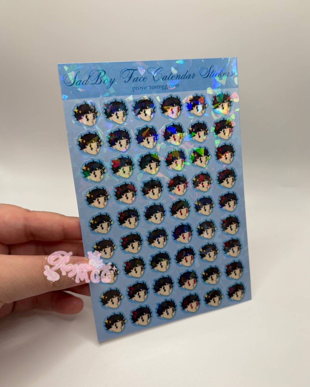 SadBoy Face Calendar Holo Sticker Sheet