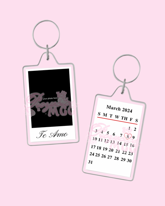 “Te Amo” Personalized Photo & Calendar Keychain