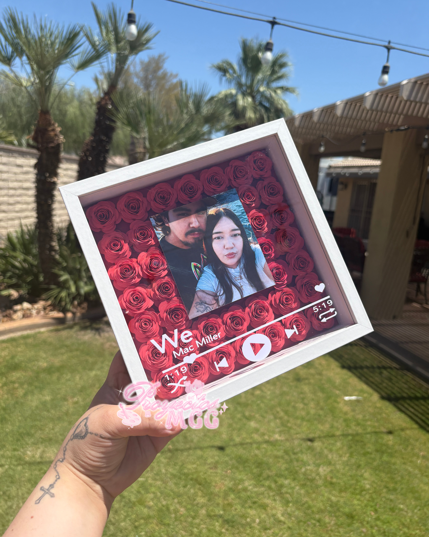 Custom Song 8in x 8in Shadow Box