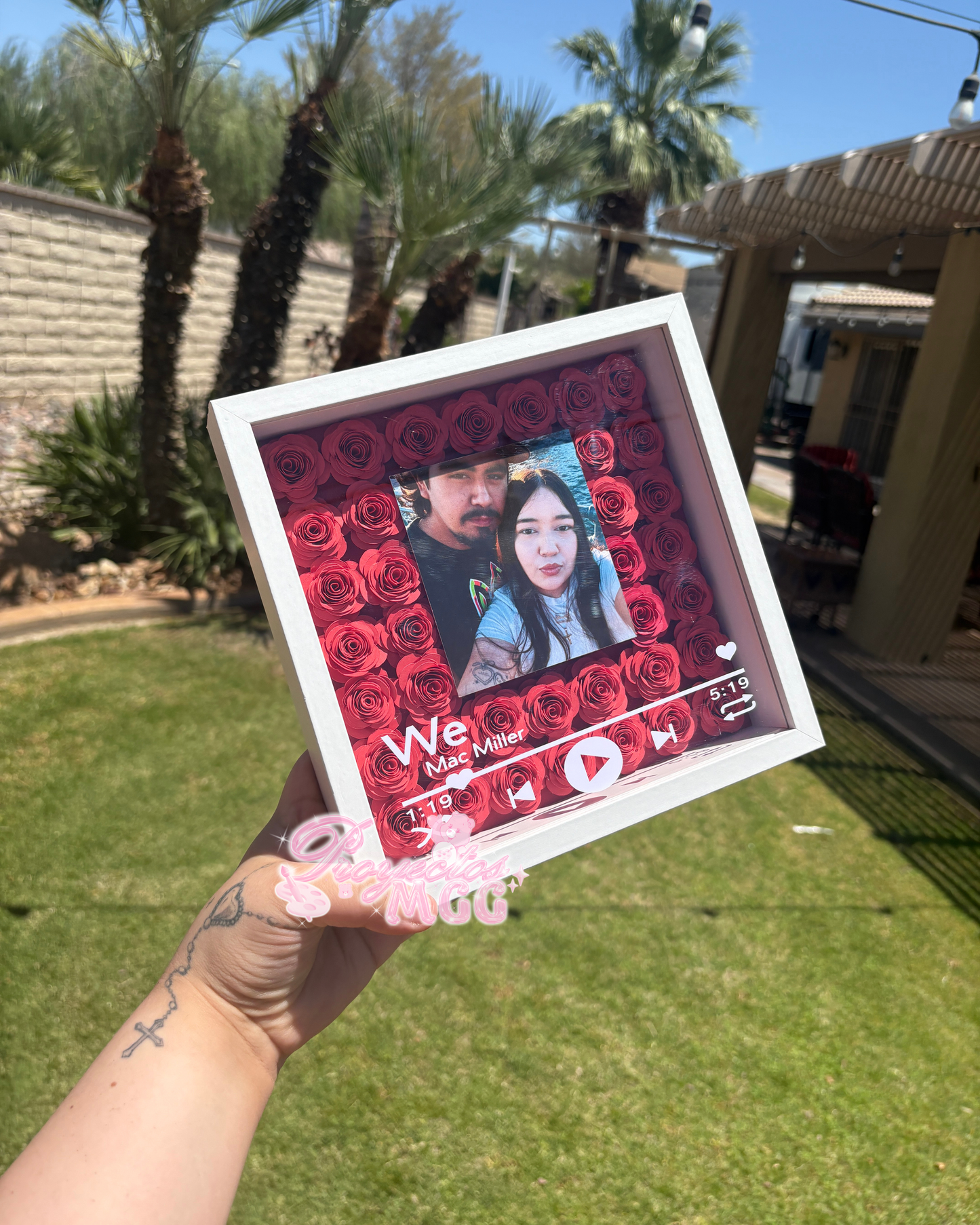 Custom Song 8in x 8in Shadow Box