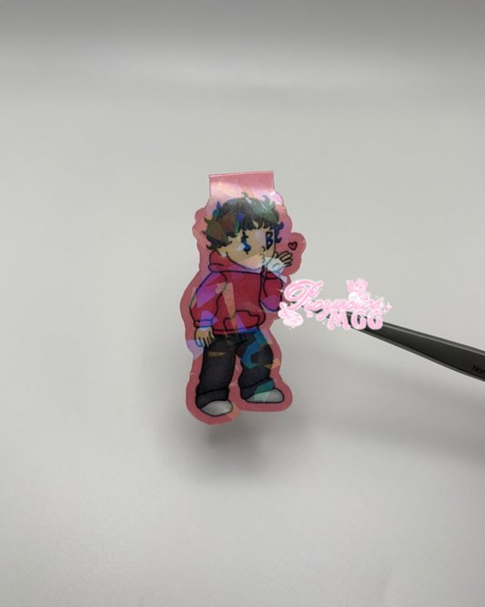 Pink SadBoy Holo Magnetic Bookmark