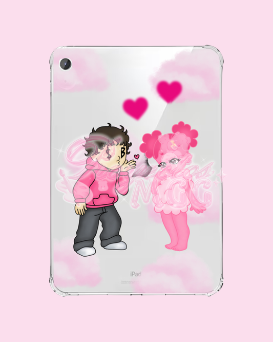 Pink SadBoy & SadGirl Clear Ipad Case