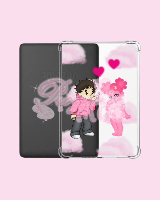 Pink SadBoy & SadGirl Luna Clear Kindle Case