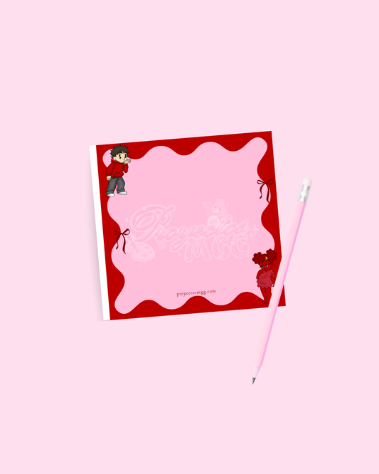 Red SadBoy & SadGirl Memo Note Pad